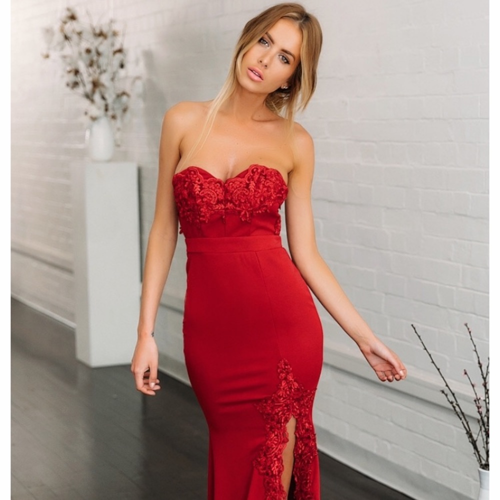 NWT Hello Molly Red Maxi Dress Wine